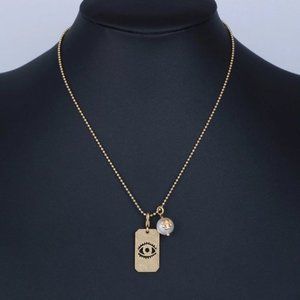 Tory Burch Hollow Eye Pearl Necklace